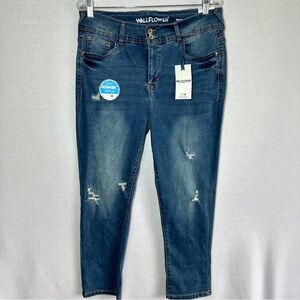 Wallflower Ultra Fit Blue Jeans Women's 14W Regular Distressed Soft New